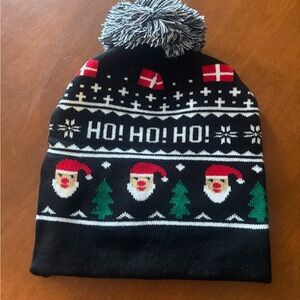 Holiday Cheer Black and Red Santa Beanie